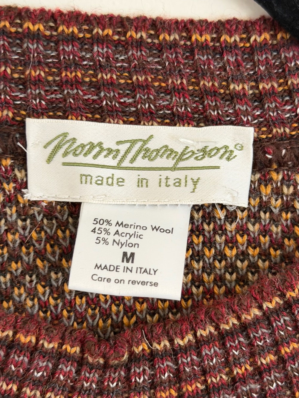 Vintage Mauro Thompson Made in Italy Merino Wool Geometric Sweater Men’s M - Picture 3 of 5